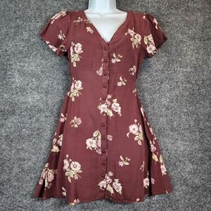 Abercrombie & Fitch Cottagecore Coquette Floral Boho Prairie Mini Dress Size XS